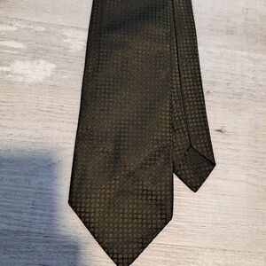 Vintage Cutter Cravat Men's All Silk Neck Tie Green Textured
